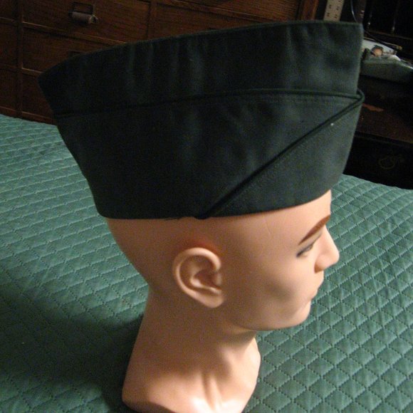 🇺🇸 USA Military Vintage Green Garrison Men's Cap 6 7/8 - Picture 2 of 10